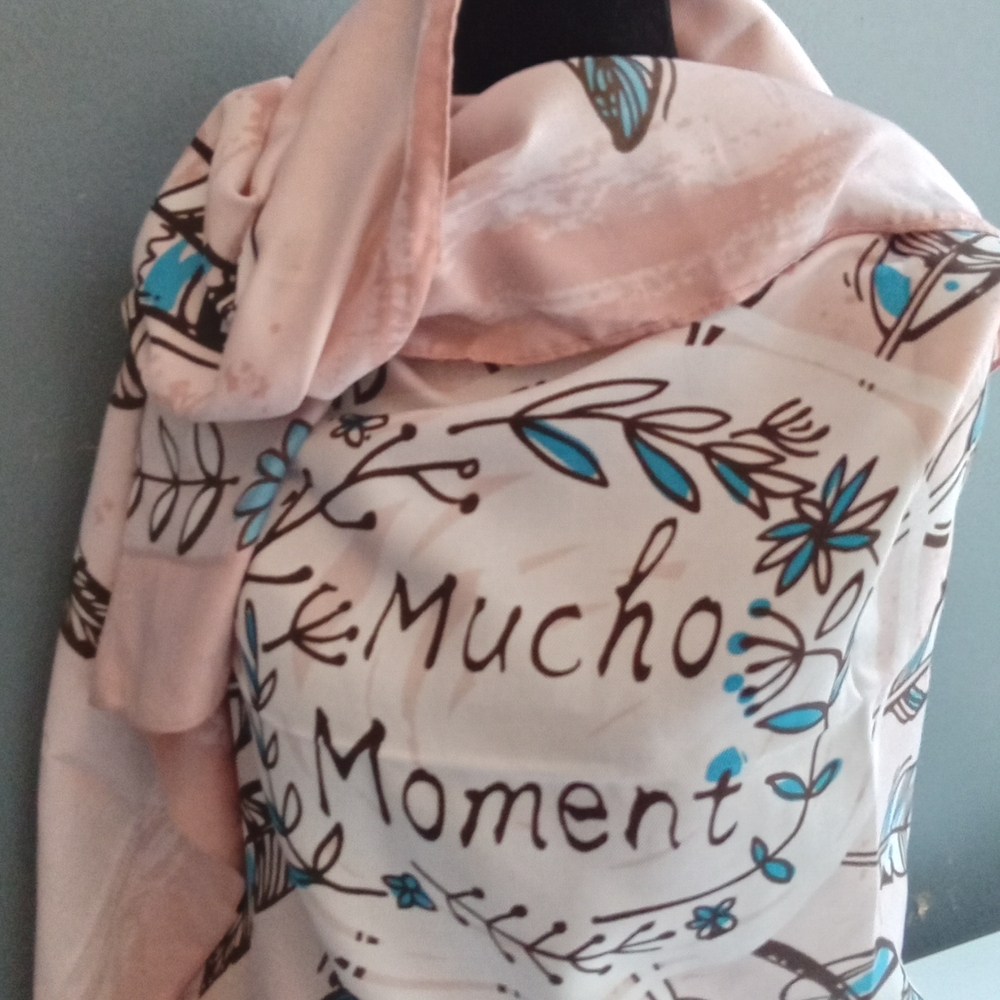 Bohemian Feather Floral Print‎ Scarf Wrap Shawl Boho Chic - Picture 4 of 4